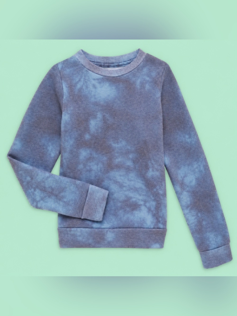 KIDS SOL ANGELES INDIGO MINERAL BLUE CLOUD TIE-DYE CREWNECK SWEATSHIRT - SIZE 12